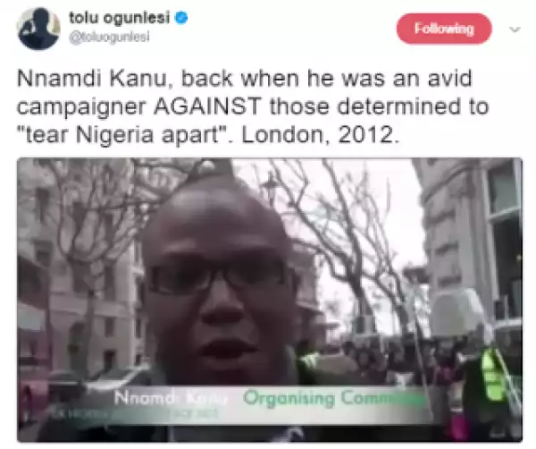 Throwback Videos Of IPOB Leader, Nnamdi Kanu Campaigning Against Those Determined To Tear Nigeria Apart